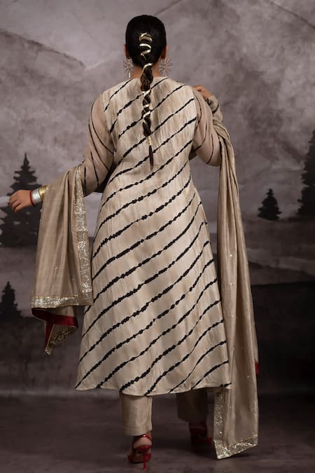 Bhusattva Leheriya Tie Dye Pattern Kurta Pant Set 