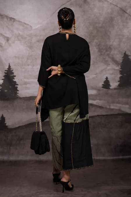 Bhusattva Asymmetric Top & Patchwork Palazzo Set 