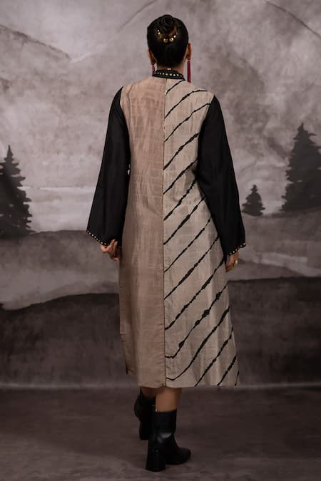 Bhusattva Metal Sequin Embroidered Shirt Dress 