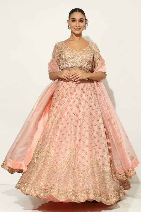 Vandana Sethi Zardosi Work Lehenga Set 