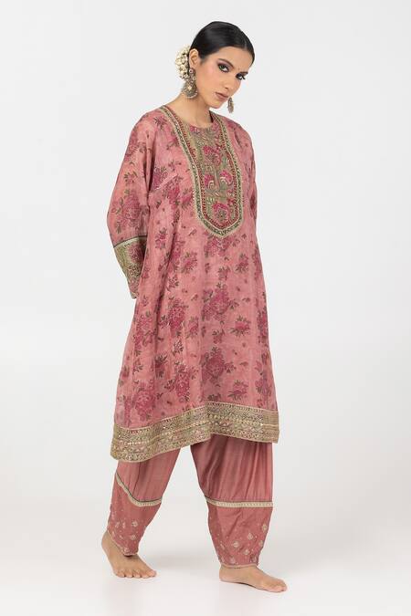 Buy Pants And Pajamas Yellow Modal, , , Floral Short Kurta With Salwar Online at Aza Fashions Buy_Pants And Pajamas_Yellow Modal, , , Floral Short Kurta With Salwar _Online_at_Aza_Fashions