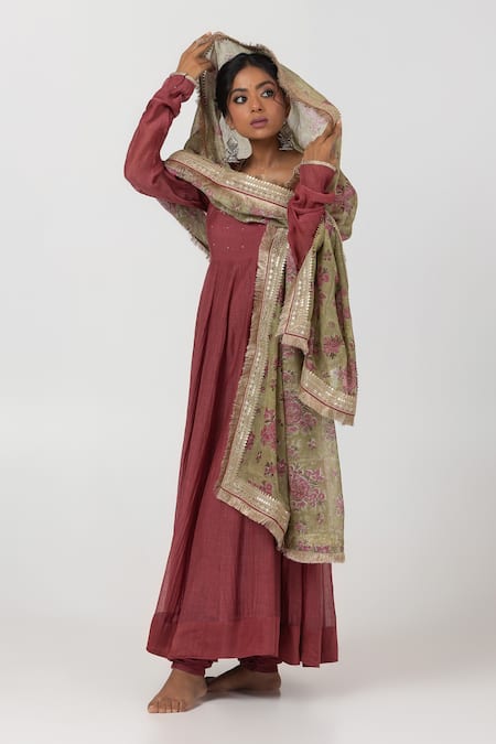 Pants and Pajamas Floral Block Print Dupatta 