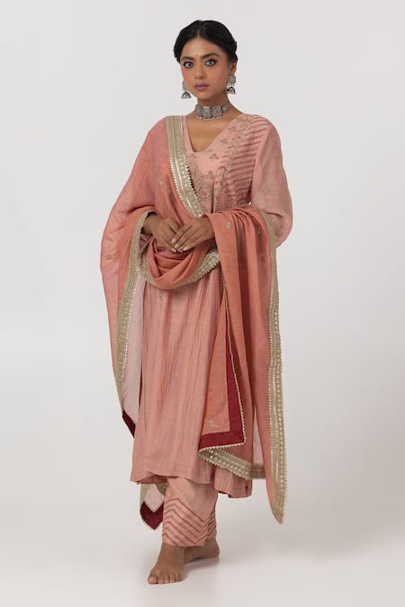 Pants and Pajamas Lace Embroidered Dupatta 