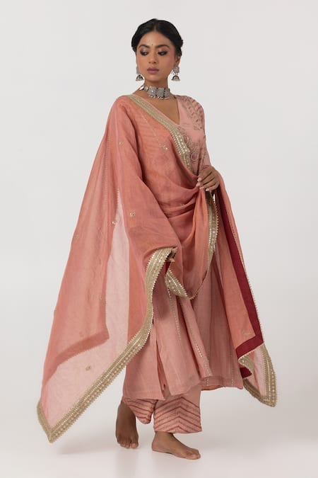 Pants And Pajamas Lace Embroidered Dupatta 