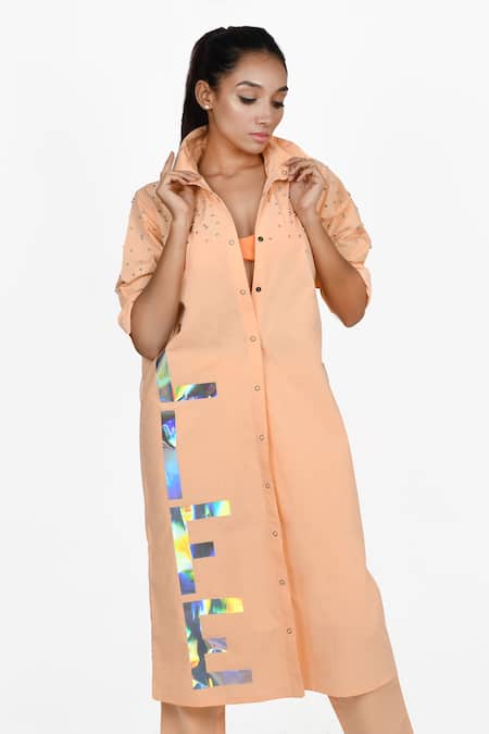 Richaa Goenka Holographic Life Print Dress 