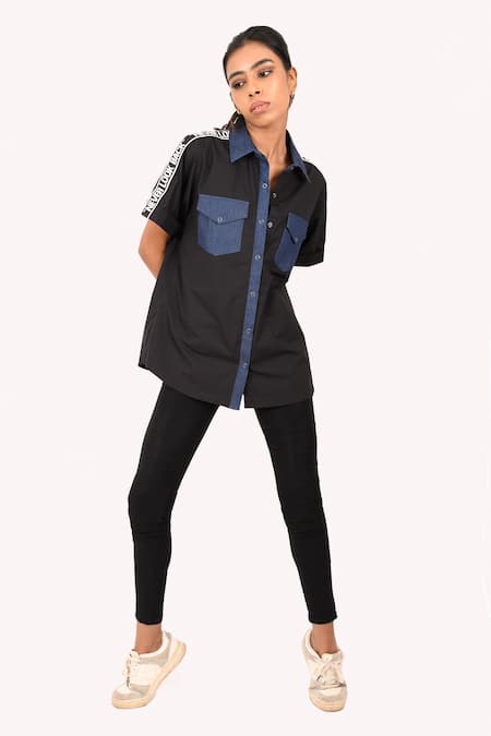 Richaa Goenka Placement Text Print Shirt 