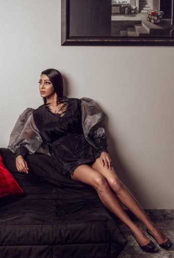 Shop Richaa Goenka Black Organza Hand Embroidered Feather V Neck Overlay Cuff Top at Aza Fashions Shop_Richaa Goenka_Black Organza Hand Embroidered Feather V Neck Overlay Cuff Top_at_Aza_Fashions