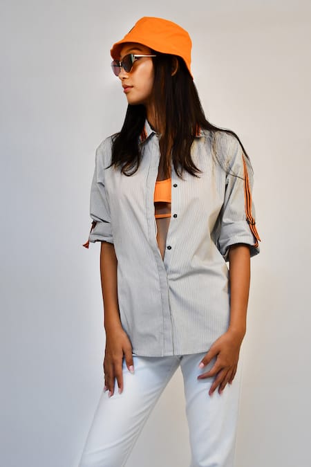 Richaa Goenka Stripe Pattern Cotton Shirt 