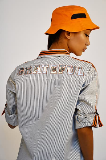 Richaa Goenka Stripe Pattern Cotton Shirt 