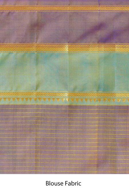 Buy Paaprika Yellow Kanjeevaram Silk Striped Saree With Running Blouse Piece Online at Aza Fashions Buy_Paaprika_Yellow Kanjeevaram Silk Striped Saree With Running Blouse Piece_Online_at_Aza_Fashions