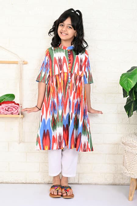 THE COTTON STAPLE Pearl Ikat Print Kurta With Pant 