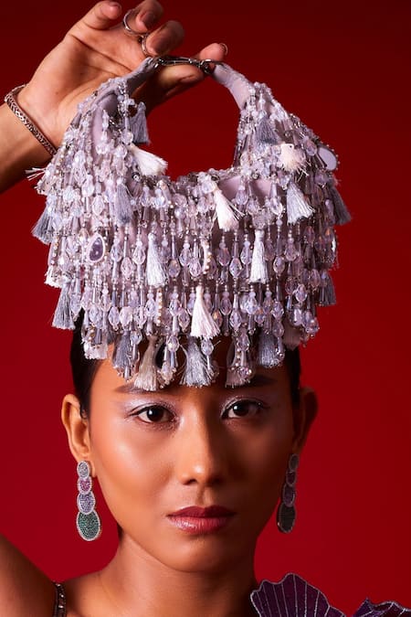 Shop Forever Noor Grey Mirror Sienna Boat Bag at Aza Fashions Shop_Forever Noor_Grey Mirror Sienna Boat Bag _at_Aza_Fashions