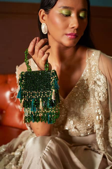 Forever Noor Daphne Celeste Crystal Studded Bag 