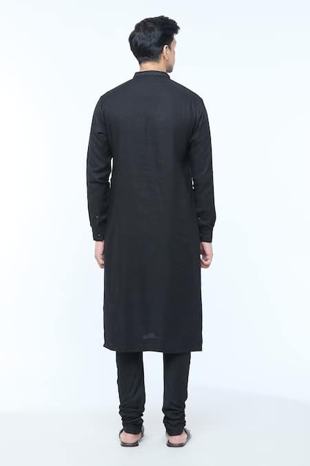 Kishore Ramani Square Grid Neck Yoke Kurta With Churidar 