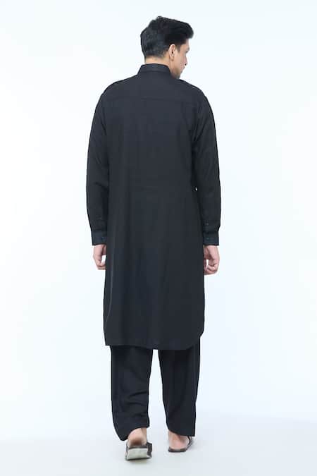 Kishore Ramani Stitchline Placket Work Pathani Kurta With Salwar 