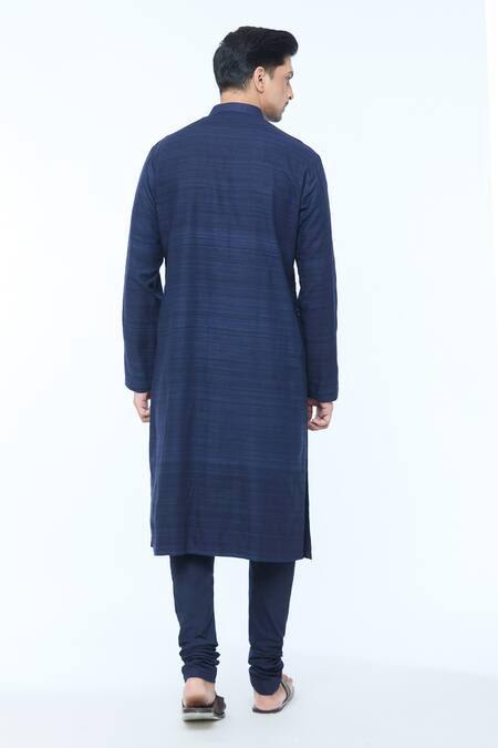 Kishore Ramani Striped Gul Vine Embroidered Kurta With Churidar 