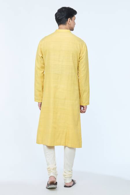 Kishore Ramani Striped Phool Vine Embroidered Kurta With Churidar 
