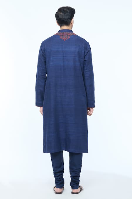 Kishore Ramani Floral Vine Embroidered Kurta With Churidar 