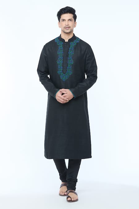 Kishore Ramani Fleur Vine Embroidered Kurta With Churidar 