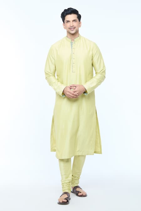 Kishore Ramani Spacetucked Katan Kurta With Churidar 