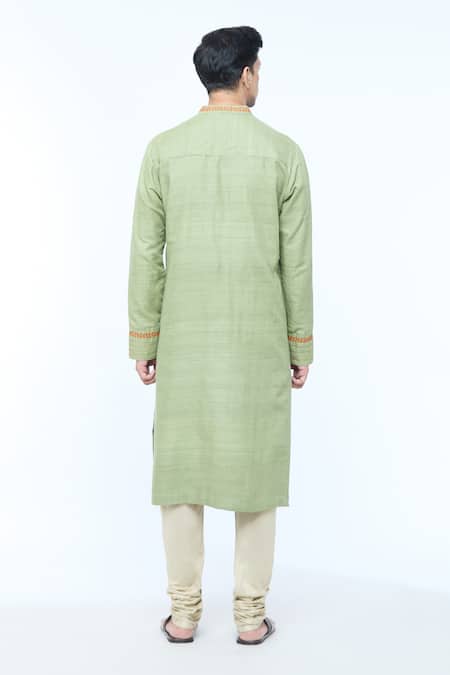Kishore Ramani Mosaic Bloom Embroidered Kurta With Churidar 