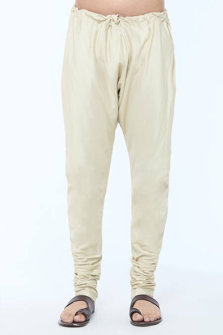 Shop_Kishore Ramani_Green Handloom Cotton, Silk Embroidery Mosaic Bloom Kurta With Churidar 