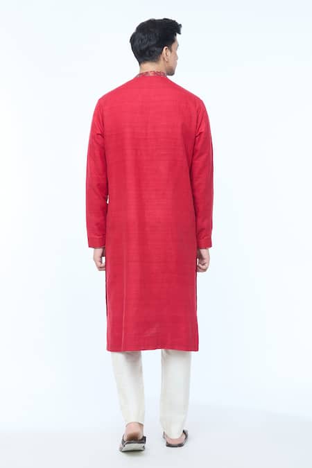 Kishore Ramani Pashmina Border Asymmetric Kurta With Churidar 