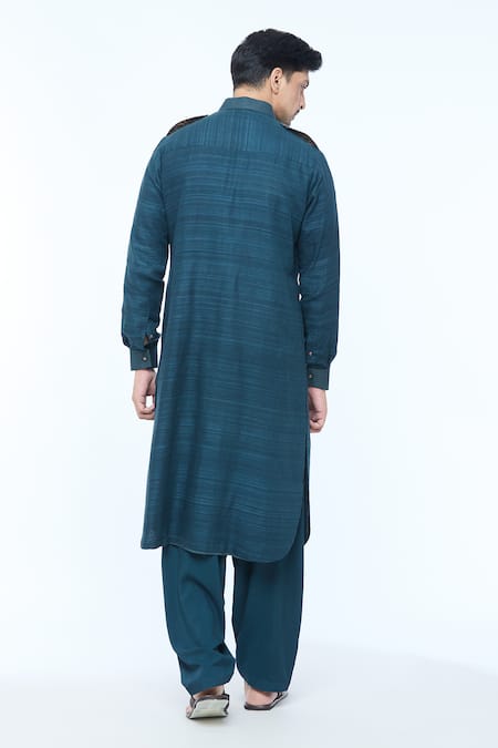 Kishore Ramani Stitchline Placket Work Pathani Kurta With Salwar 