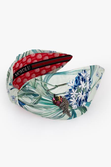 Buy Moyolu Green Leaf Garden Wings Embroidered Hair Band Online at Aza Fashions Buy_Moyolu_Green Leaf Garden Wings Embroidered Hair Band _Online_at_Aza_Fashions