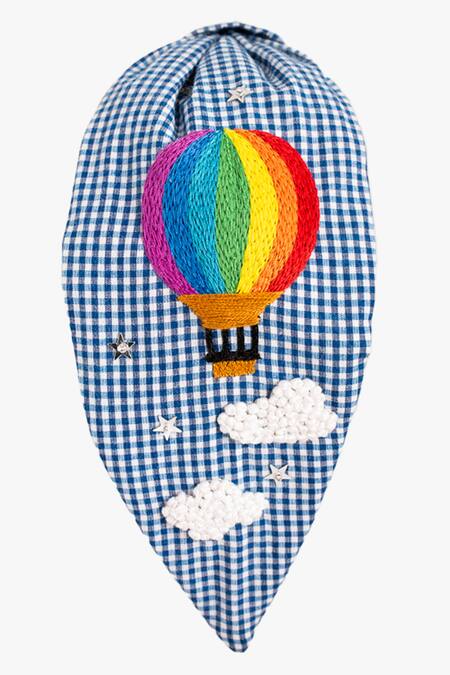 Shop Moyolu Multi Color Checkered Vivid Voyage Embroidered Hair Band Online at Aza Fashions Shop_Moyolu_Multi Color Checkered Vivid Voyage Embroidered Hair Band _Online_at_Aza_Fashions