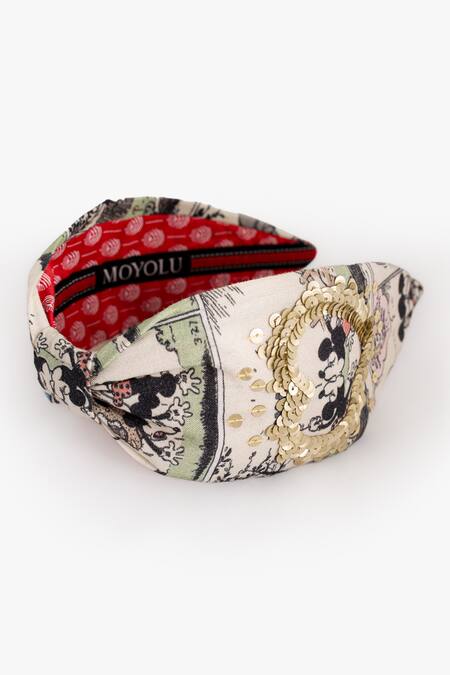 Buy Moyolu White Mickey Mouse Love Charm Embroidered Hair Band Online at Aza Fashions Buy_Moyolu_White Mickey Mouse Love Charm Embroidered Hair Band _Online_at_Aza_Fashions