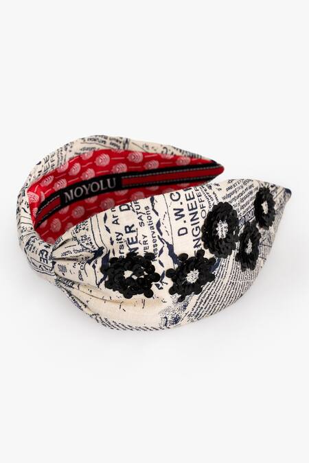 Buy Moyolu Black Monochrome Magic Embroidered Hair Band Online at Aza Fashions Buy_Moyolu_Black Monochrome Magic Embroidered Hair Band _Online_at_Aza_Fashions