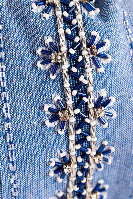 Moyolu Blue Beads Hues Of Embroidered Hair Band at Aza Fashions Moyolu_Blue Beads Hues Of Embroidered Hair Band _at_Aza_Fashions