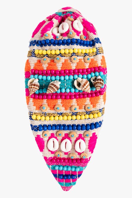Shop Moyolu Multi Color Thread Vibrant Vibe Embroidered Hair Band at Aza Fashions Shop_Moyolu_Multi Color Thread Vibrant Vibe Embroidered Hair Band _at_Aza_Fashions