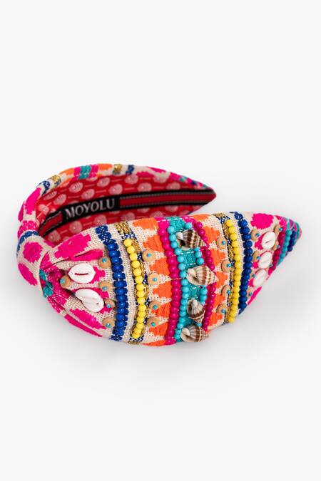 Buy Moyolu Multi Color Thread Vibrant Vibe Embroidered Hair Band Online at Aza Fashions Buy_Moyolu_Multi Color Thread Vibrant Vibe Embroidered Hair Band _Online_at_Aza_Fashions
