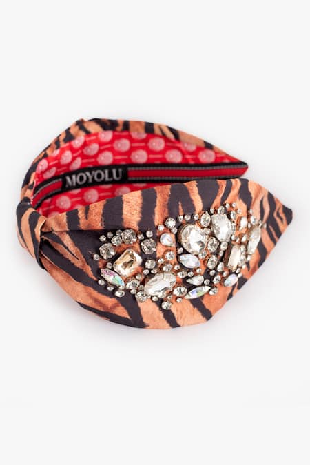 Moyolu Glitter Tiger Embroidered Hair Band 