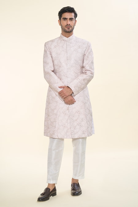 RNG Safawala Embroidered Sherwani With Pant For Kids