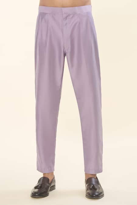 Rng Safawala Purple Denim, Cotton, Silk Sequins, Lavender Kurta Set With Nehru Jacket at Aza Fashions Rng Safawala_Purple Denim, Cotton, Silk Sequins, Lavender Kurta Set With Nehru Jacket _at_Aza_Fashions