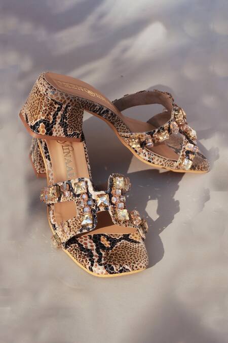 Buy_PHENOMINAAL_Black Crystal Sunrise Embellished Heels _Online_at_Aza_Fashions