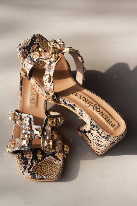 Shop_PHENOMINAAL_Black Crystal Sunrise Embellished Heels _Online_at_Aza_Fashions