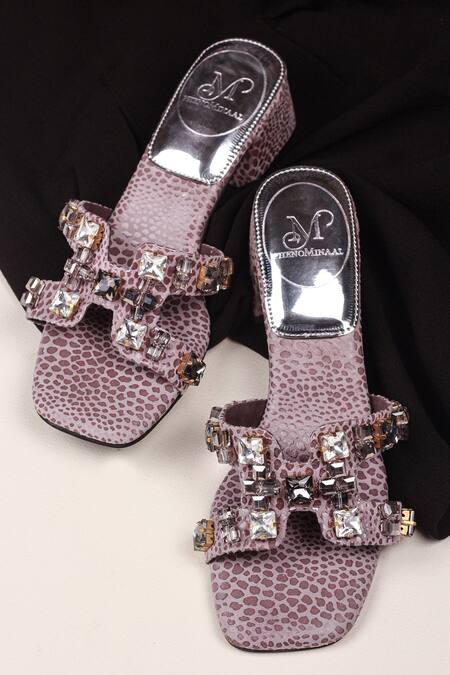 Buy_PHENOMINAAL_Grey Crystal Shadow Embellished Heels _Online_at_Aza_Fashions