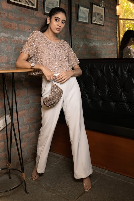 Pooja Kankariya Pearl Embellished Top 