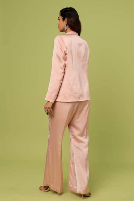 Pooja Kankariya Solid Blazer Trouser Set 