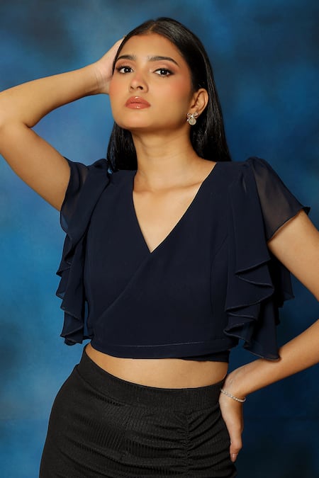 Pooja Kankariya Solid Wrap Around Top 