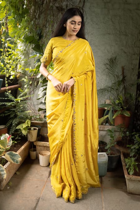 Pooja Kankariya Zardozi Embroidered Saree Set 
