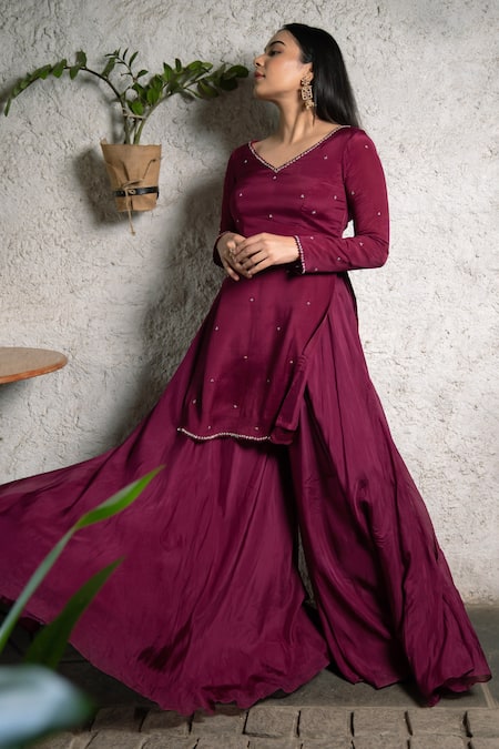 Pooja Kankariya Bead Embellished Kurta Set 