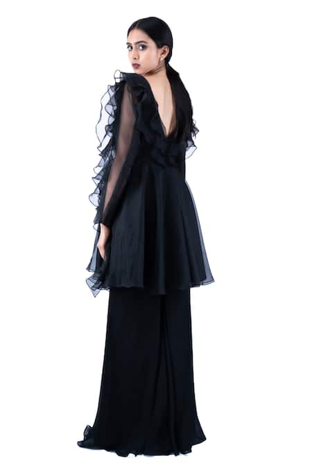 Pooja Kankariya Ruffle Top & Flared Pant Set 