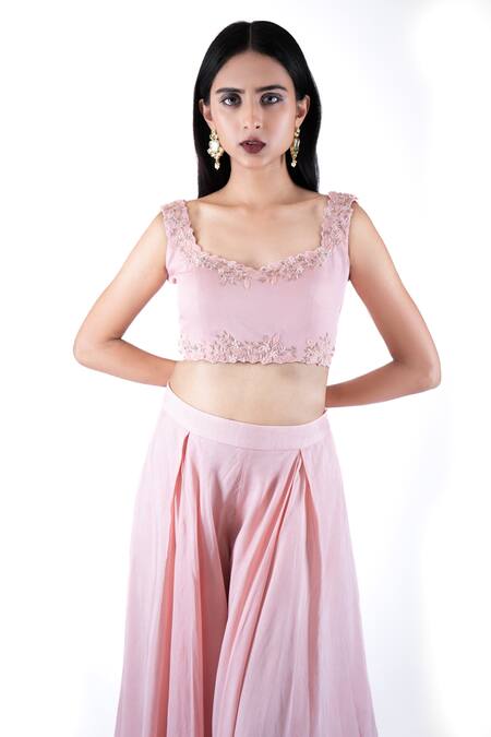 Shop Pooja Kankariya Pink Silk Organza Pearls, Sequins, Beads Border Embellished Cape Draped Pant Set Online at Aza Fashions Shop_Pooja Kankariya_Pink Silk Organza Pearls, Sequins, Beads Border Embellished Cape Draped Pant Set _Online_at_Aza_Fashions