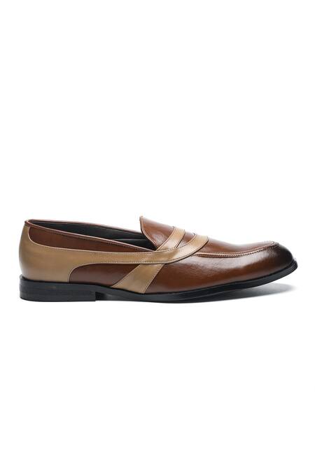 Nidhi Bhandari_Brown Contrast Upper Moccasins _Online_at_Aza_Fashions