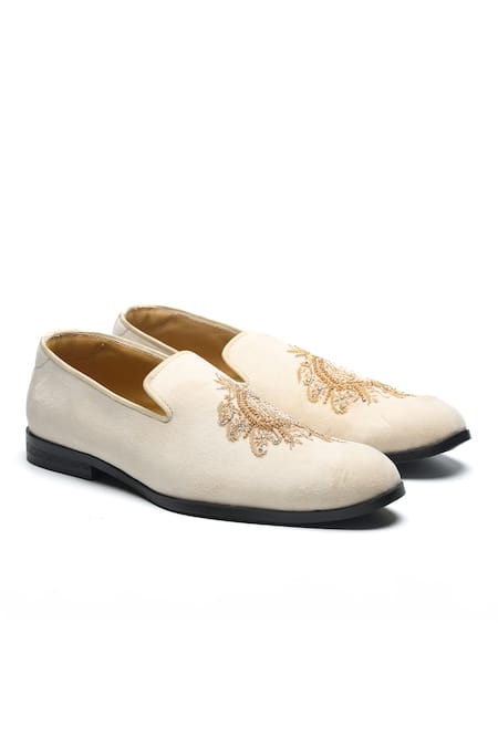 NIDHI BHANDARI Suede Embroidered Moccasins 